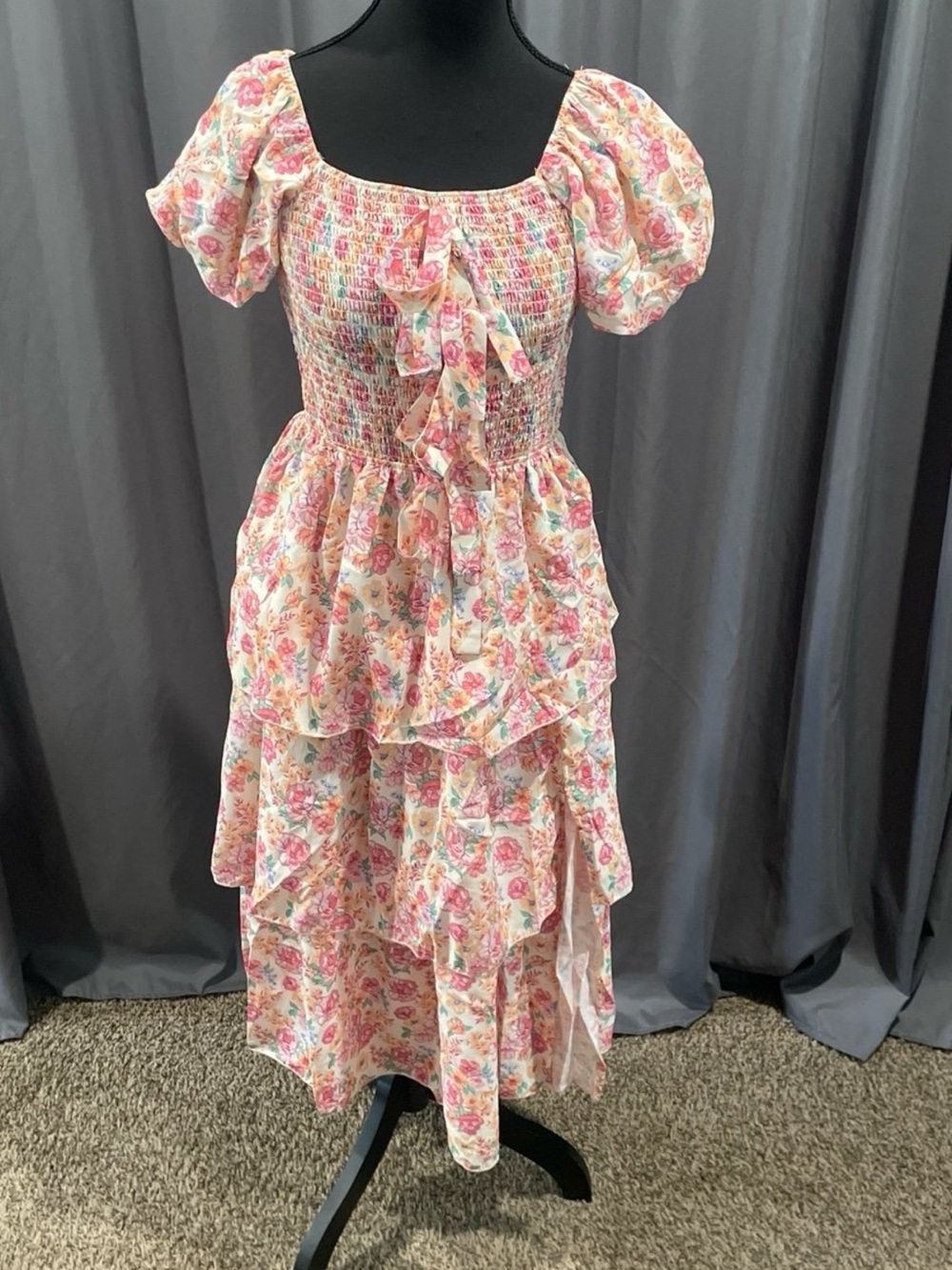 Simply southern NWT Lucy tiered floral midi dress size XS
